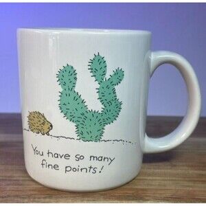 American Greetings Porcupine Cactus Mug Fine Points Humor Funny Plants Gift